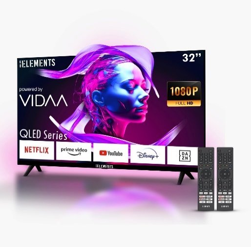 KB ELEMENTS 32" QLED FHD TV SMART FRAMELESS