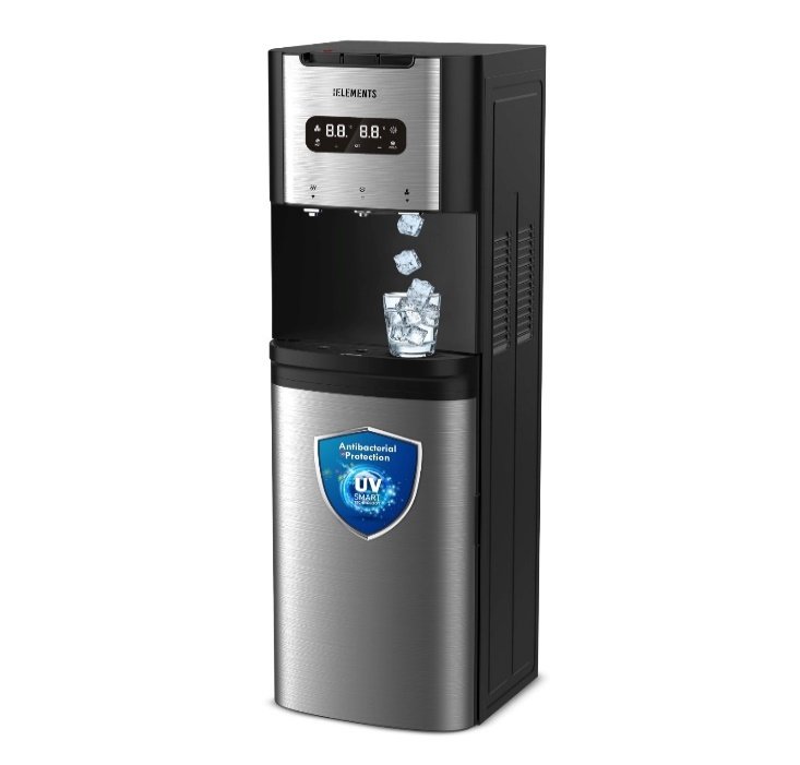 KB ELEMENTS Bottom-Load Water Dispenser with Ice Maker – Ice, Hot & Cold